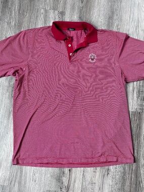 Marbas Polo Shirt Men's XL Red Striped Italy SS Nairn golf club scotland